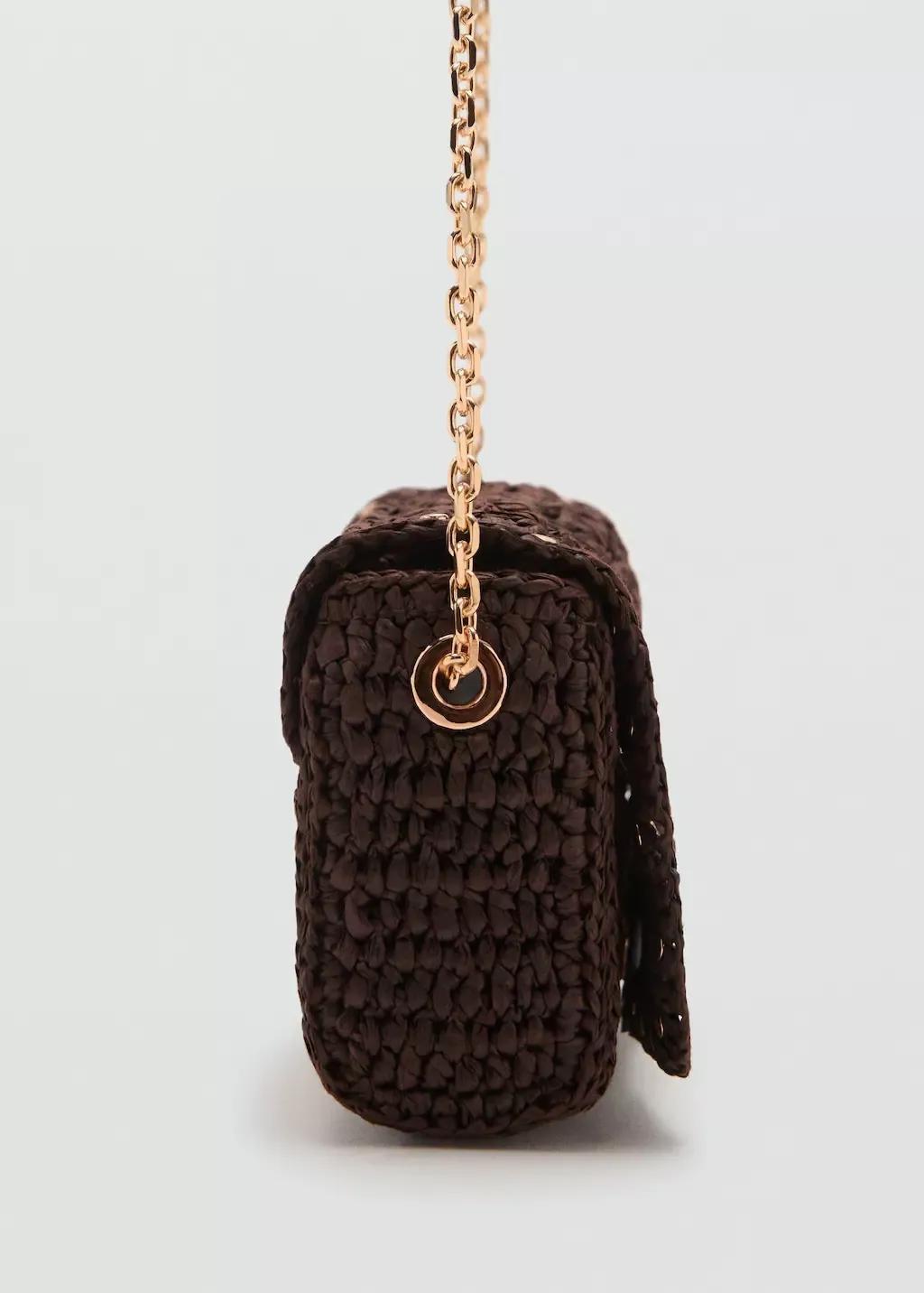 Brown Mini Natural Fibre Crossbody Bag, 0201_32, large image number 1
