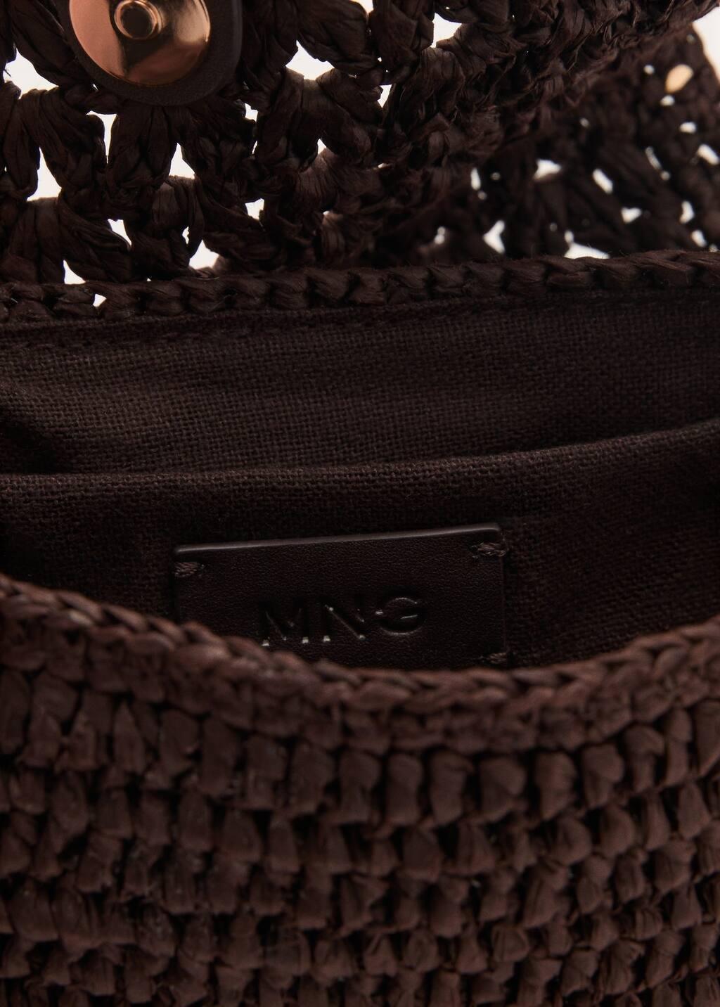 Brown Mini Natural Fibre Crossbody Bag, 0201_32, large image number 4