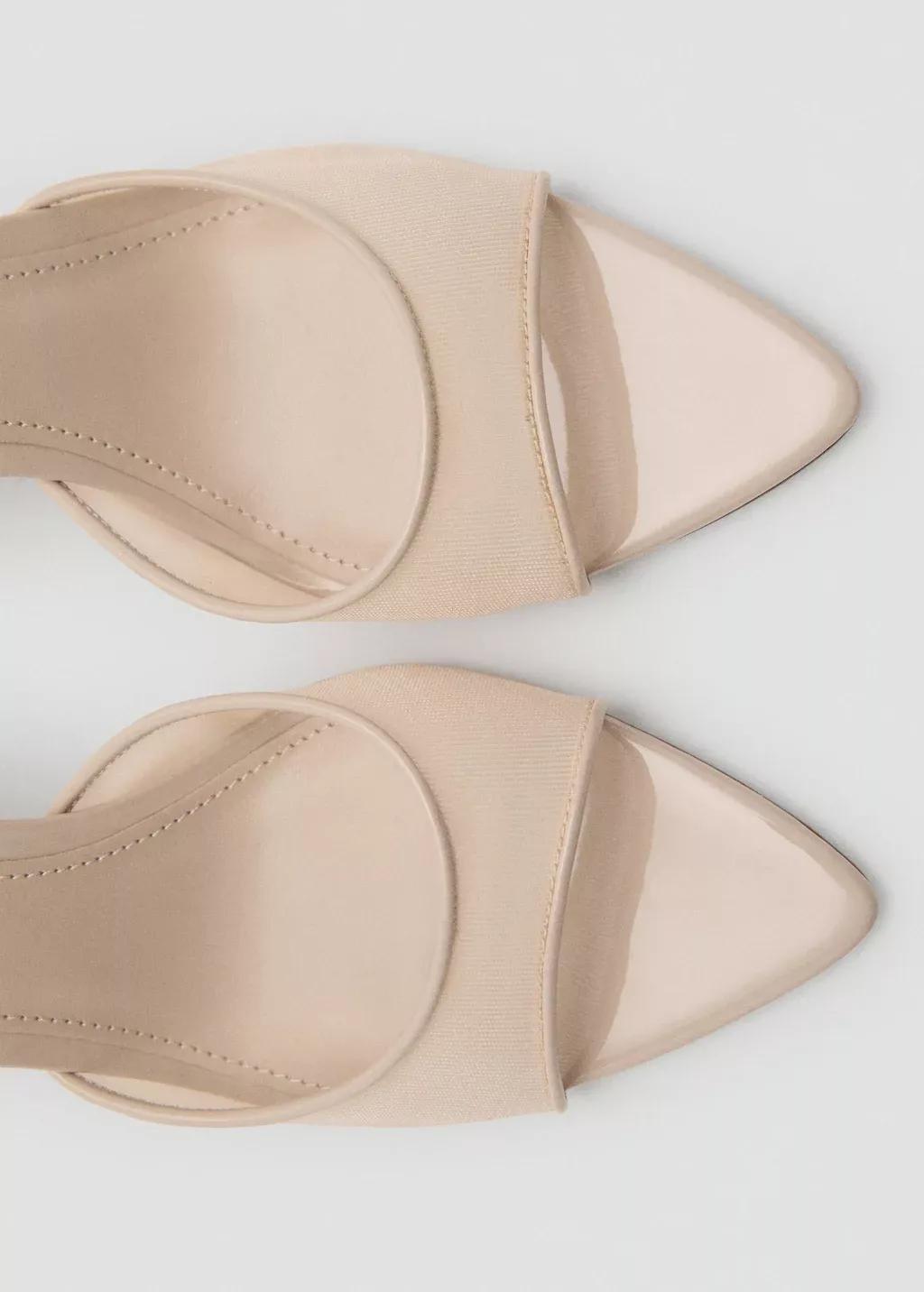 Beige Pointed Heel Sandals, , large image number 1