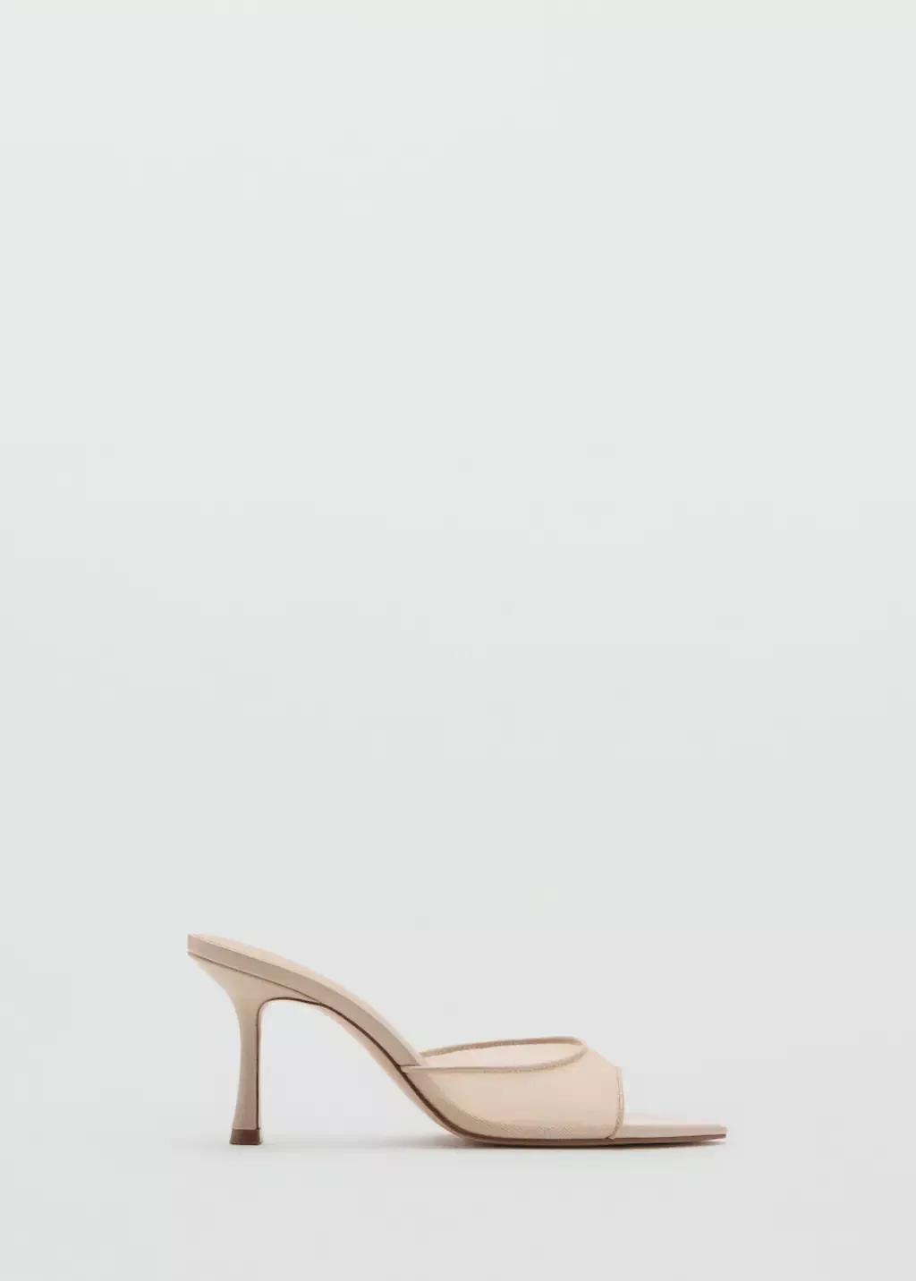 Beige Pointed Heel Sandals, , large image number 3