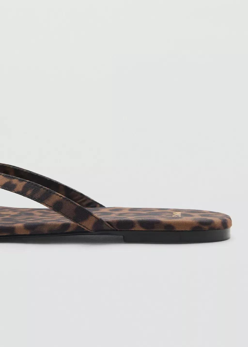 BLACK Leopard-print sandals with strap, , large image number 4