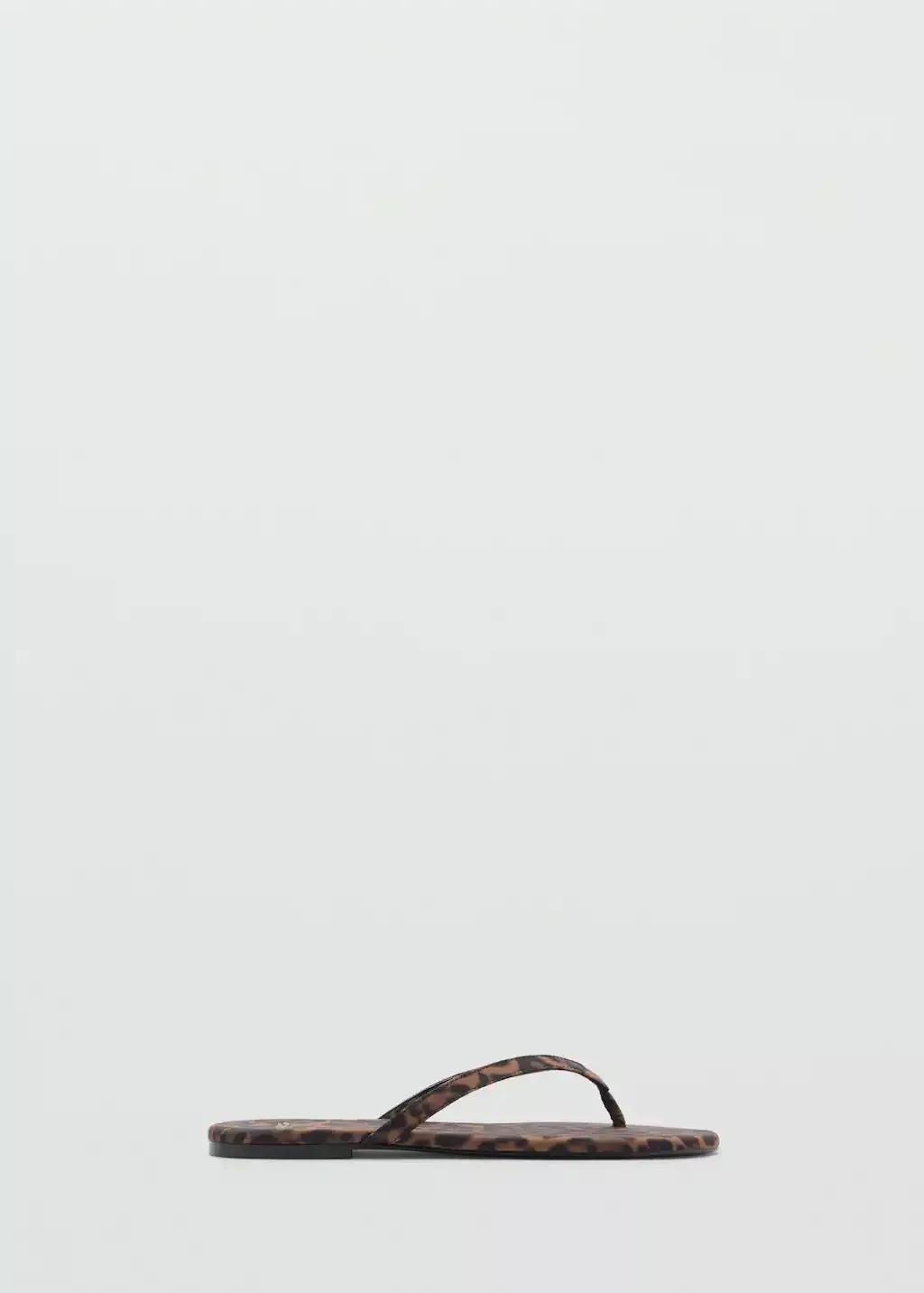 BLACK Leopard-print sandals with strap, , large image number 5