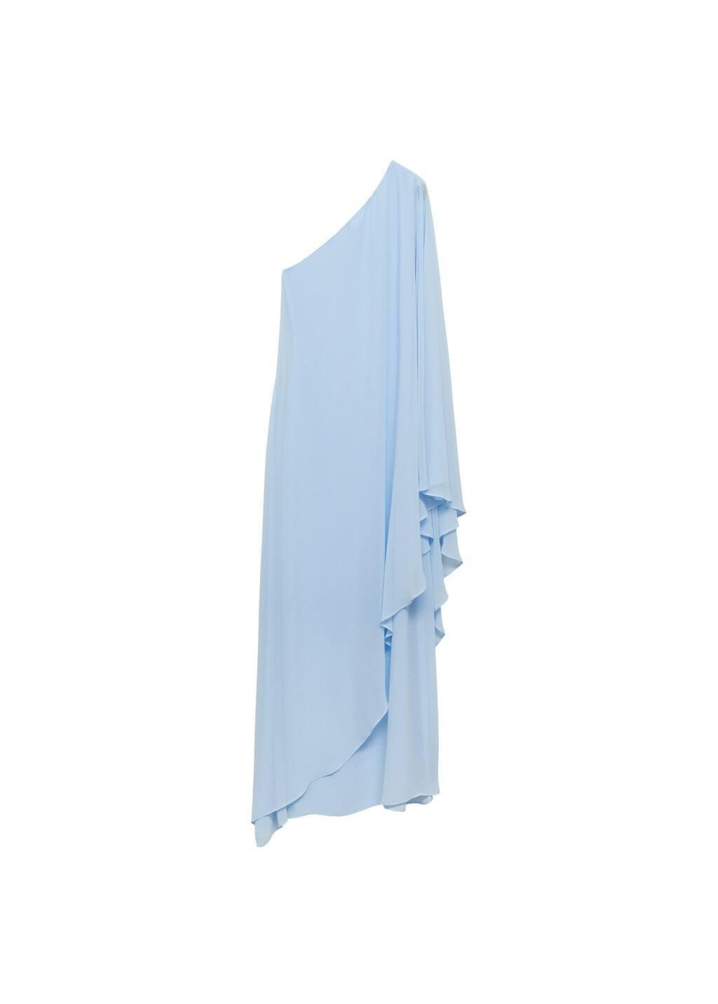Blue Asymmetrical Double-Layer Dress, , large image number 0