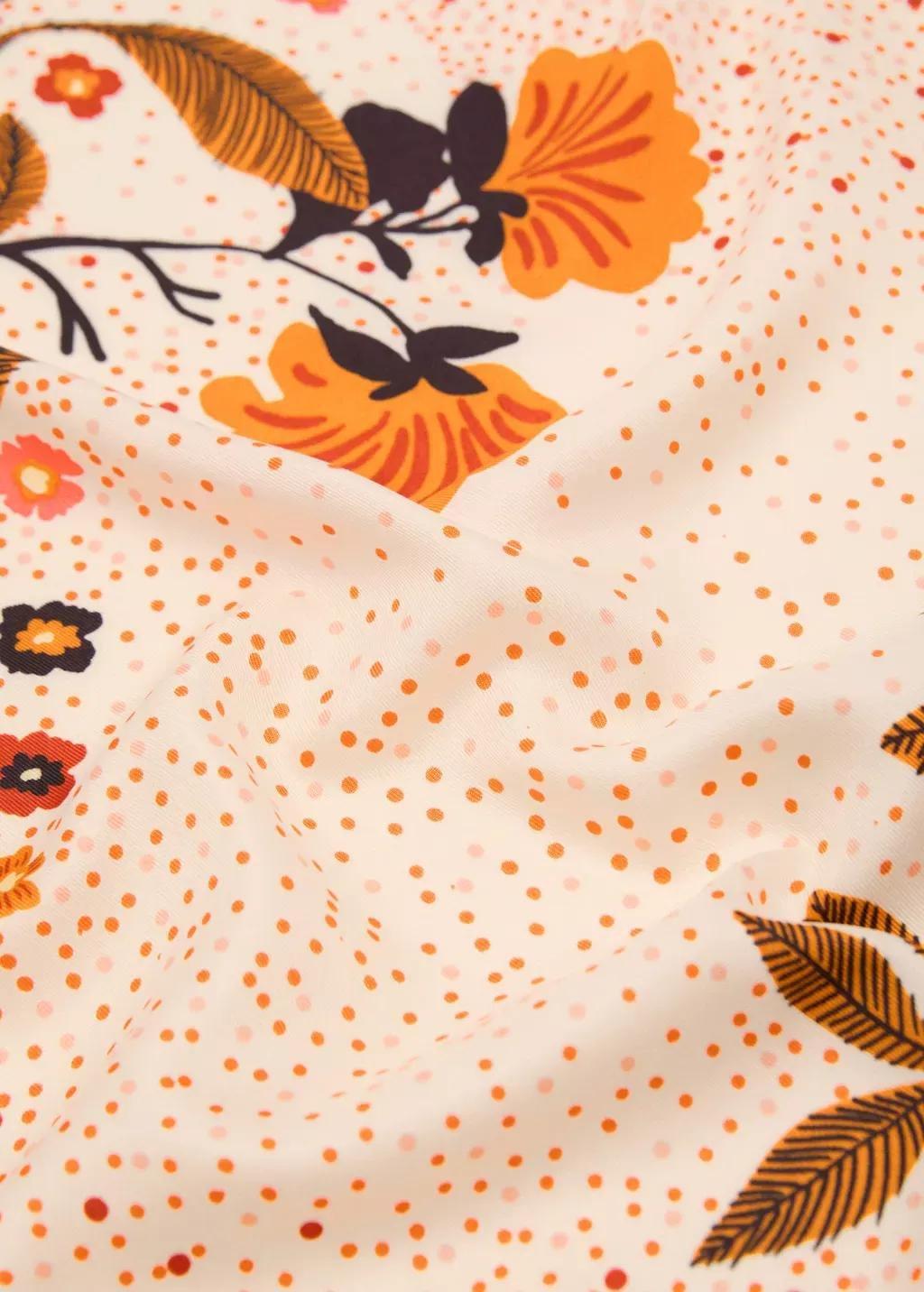 LIGHT BEIGE Floral-print scarf, Light Beige, large image number 0