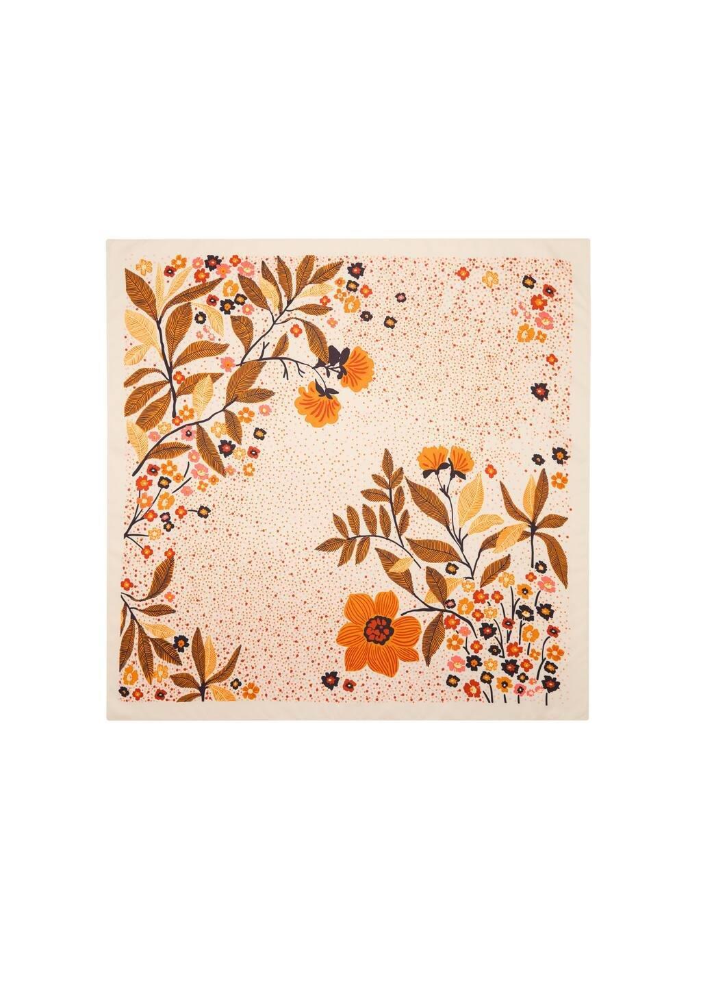 LIGHT BEIGE Floral-print scarf, Light Beige, large image number 3