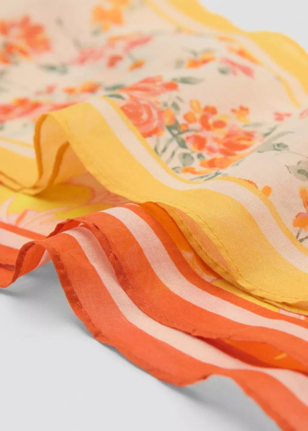 Orange Set Of 2 Floral-Print Scarves, Orange, large image number 0