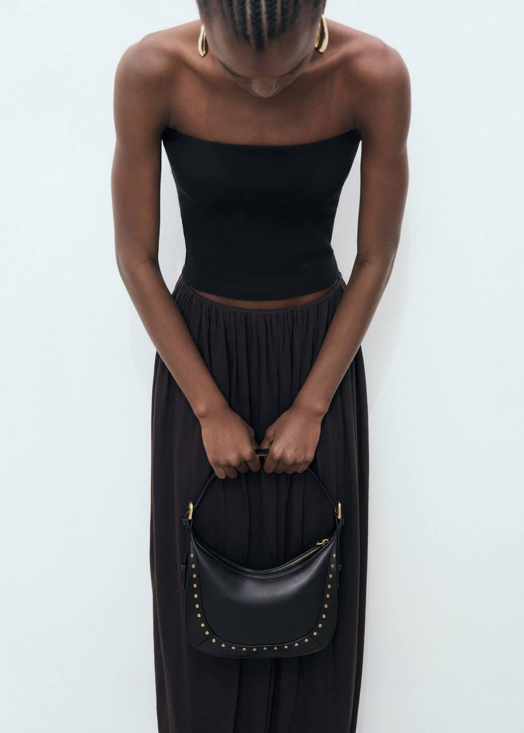 BLACK Small studded shoulder bag, Black, large image number 5
