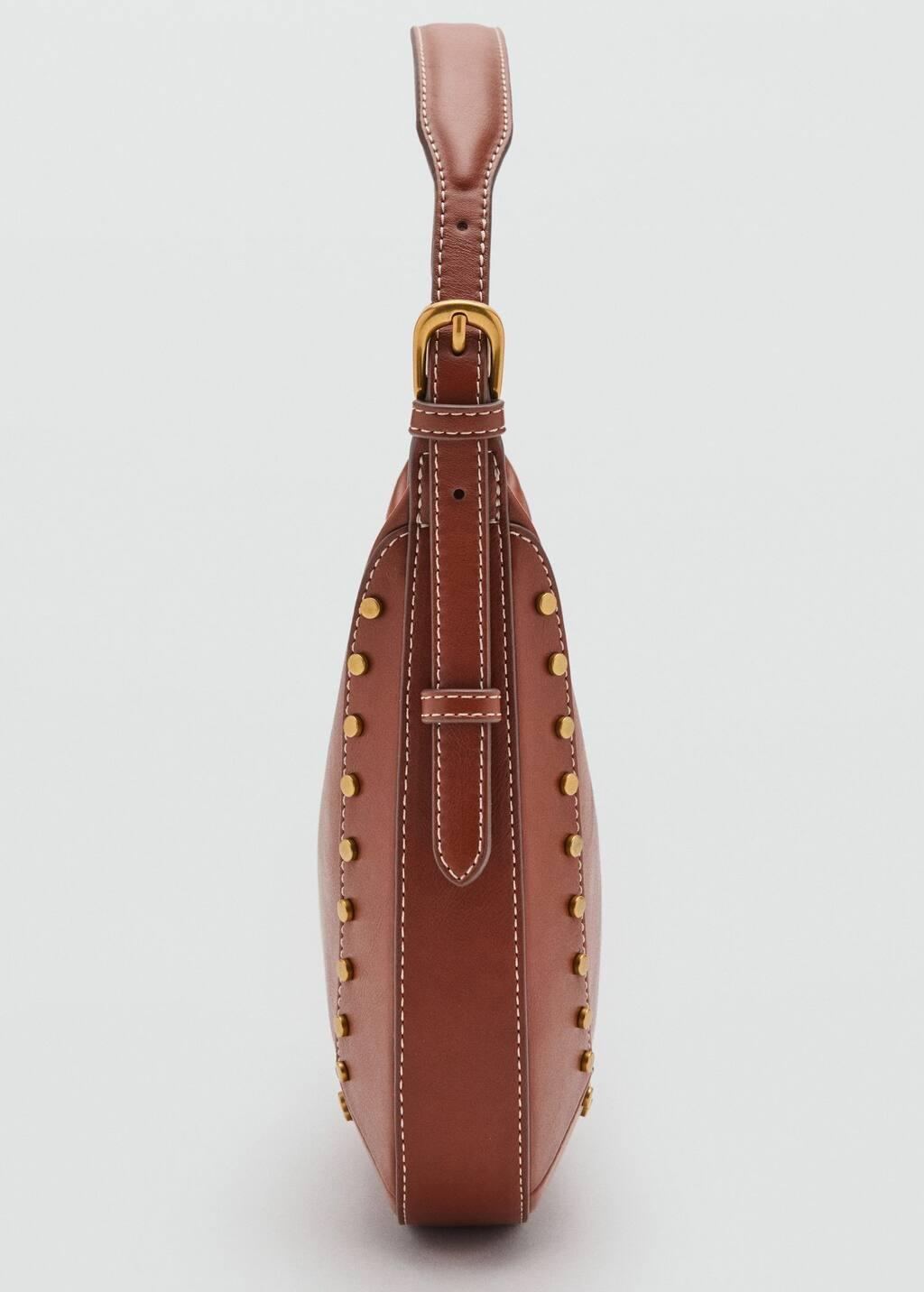 MEDIUM BROWN Small studded shoulder bag, 0201_CU, large image number 1