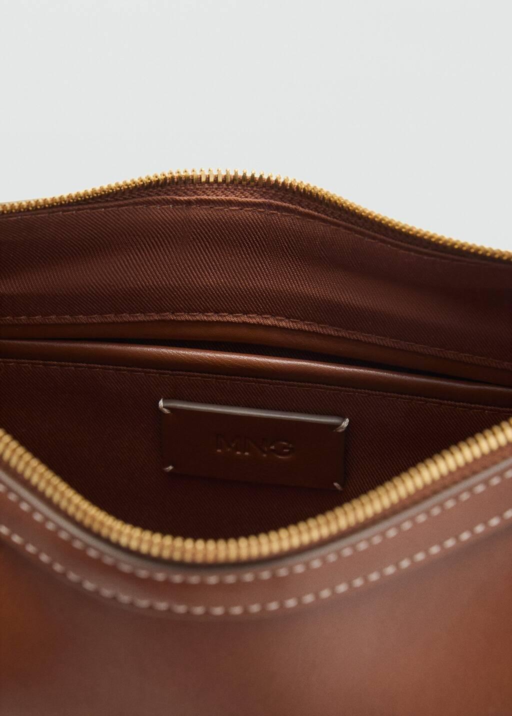 MEDIUM BROWN Studded shoulder bag, Medium Brown, large image number 1
