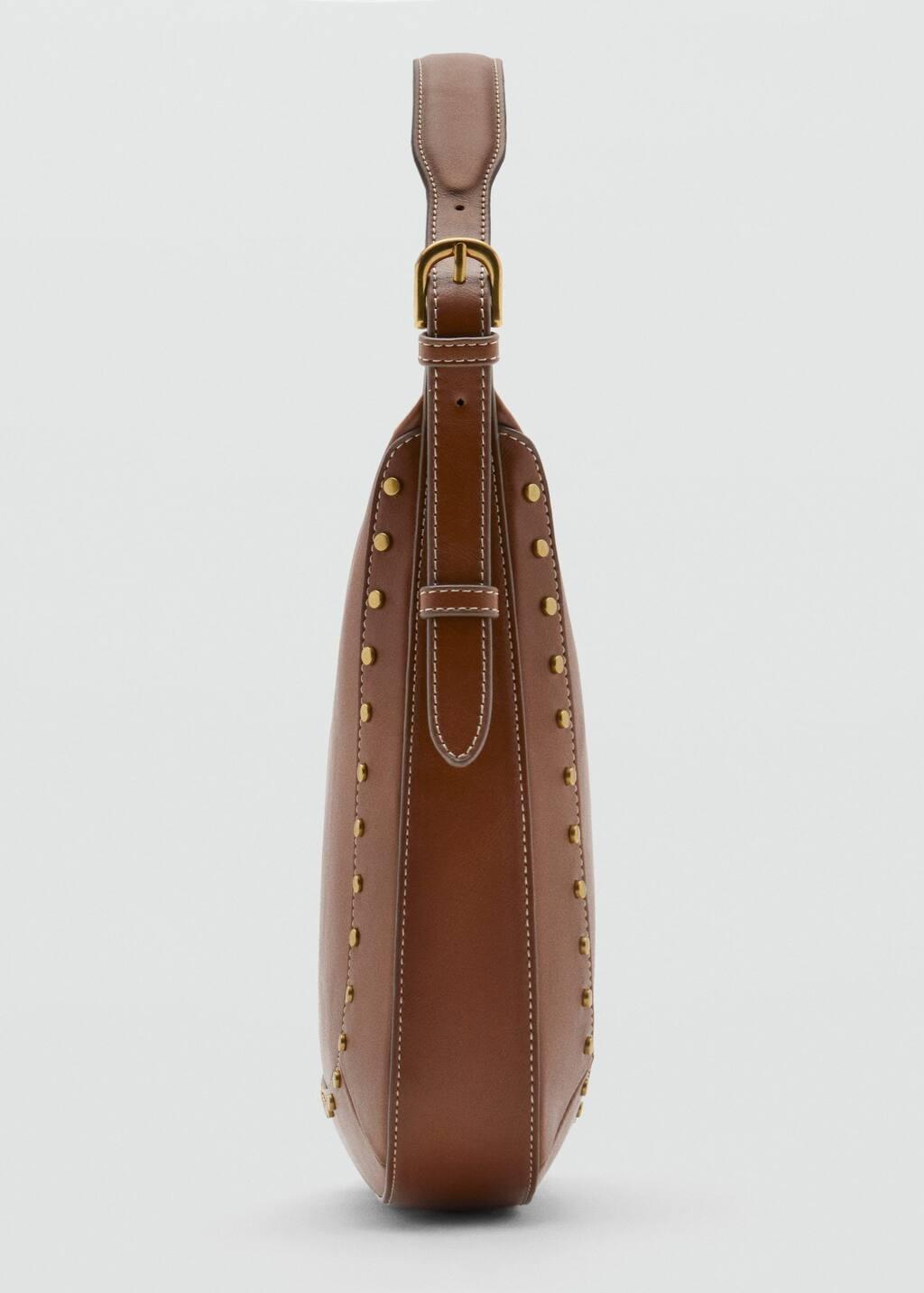 MEDIUM BROWN Studded shoulder bag, Medium Brown, large image number 2