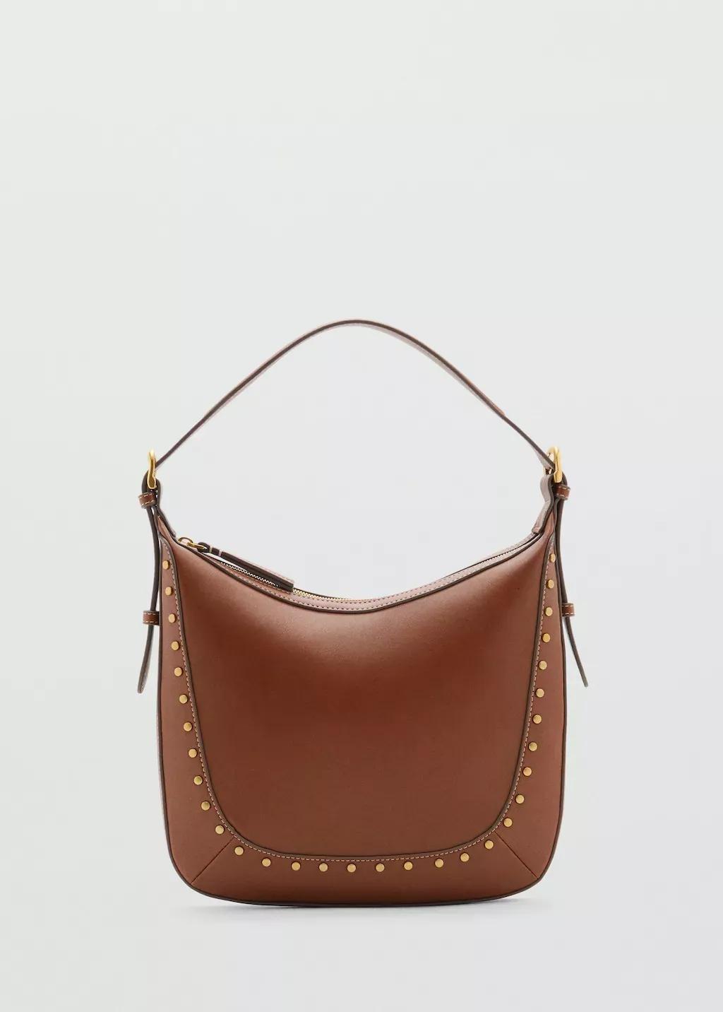 MEDIUM BROWN Studded shoulder bag, Medium Brown, large image number 3