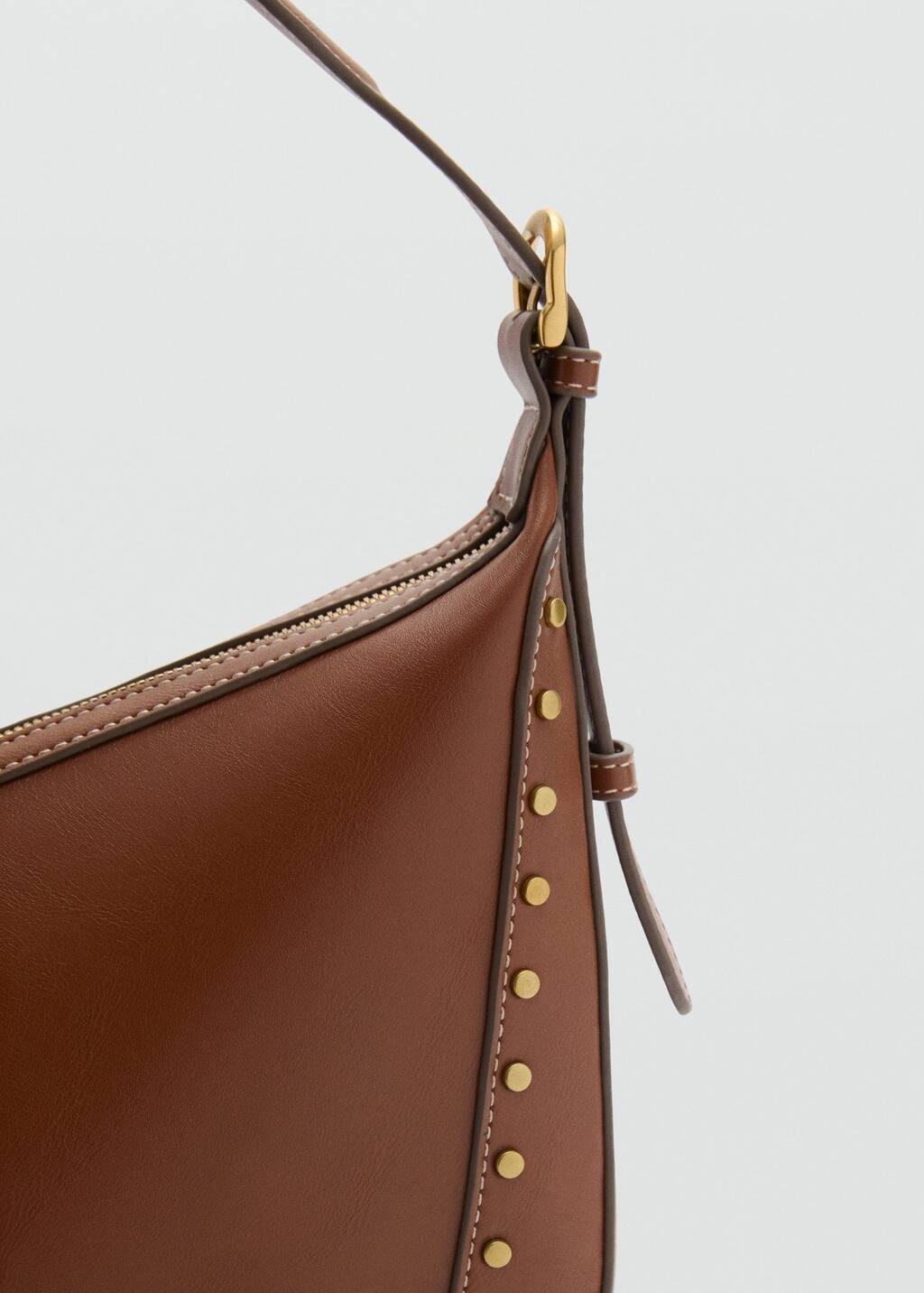 MEDIUM BROWN Studded shoulder bag, Medium Brown, large image number 4