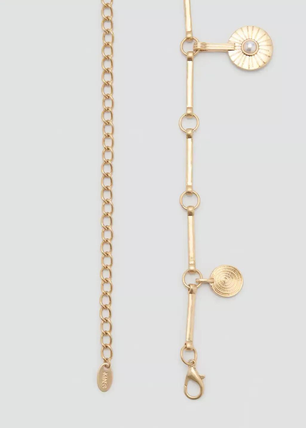 GOLD Metal belt with hanging pieces, Gold, medium