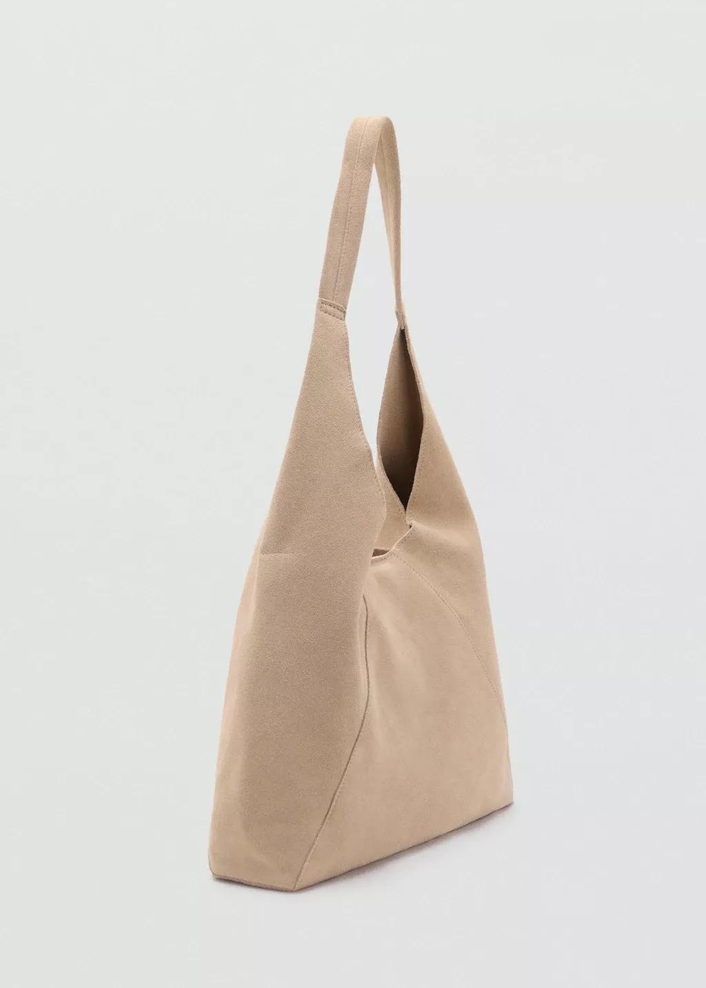 LT PASTEL BROWN Suede shoulder bag, Light Pastel Brown, large image number 0