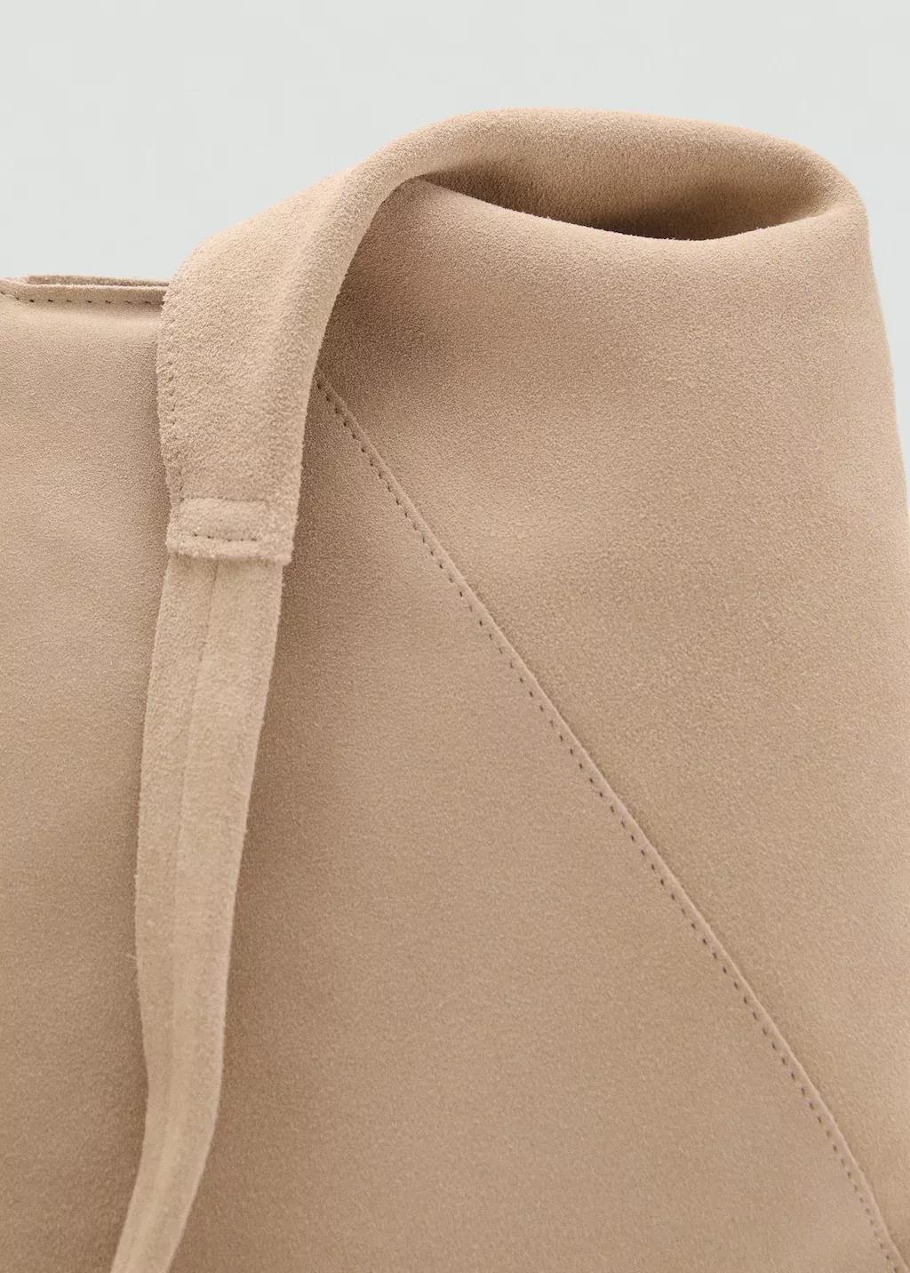 LT PASTEL BROWN Suede shoulder bag, Light Pastel Brown, large image number 1