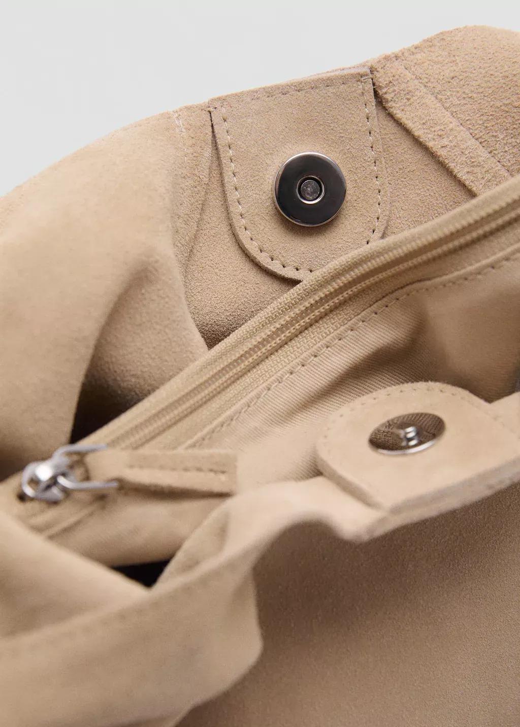 LT PASTEL BROWN Suede shoulder bag, Light Pastel Brown, large image number 2