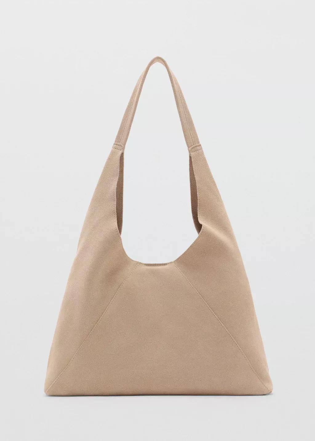 LT PASTEL BROWN Suede shoulder bag, Light Pastel Brown, large image number 3