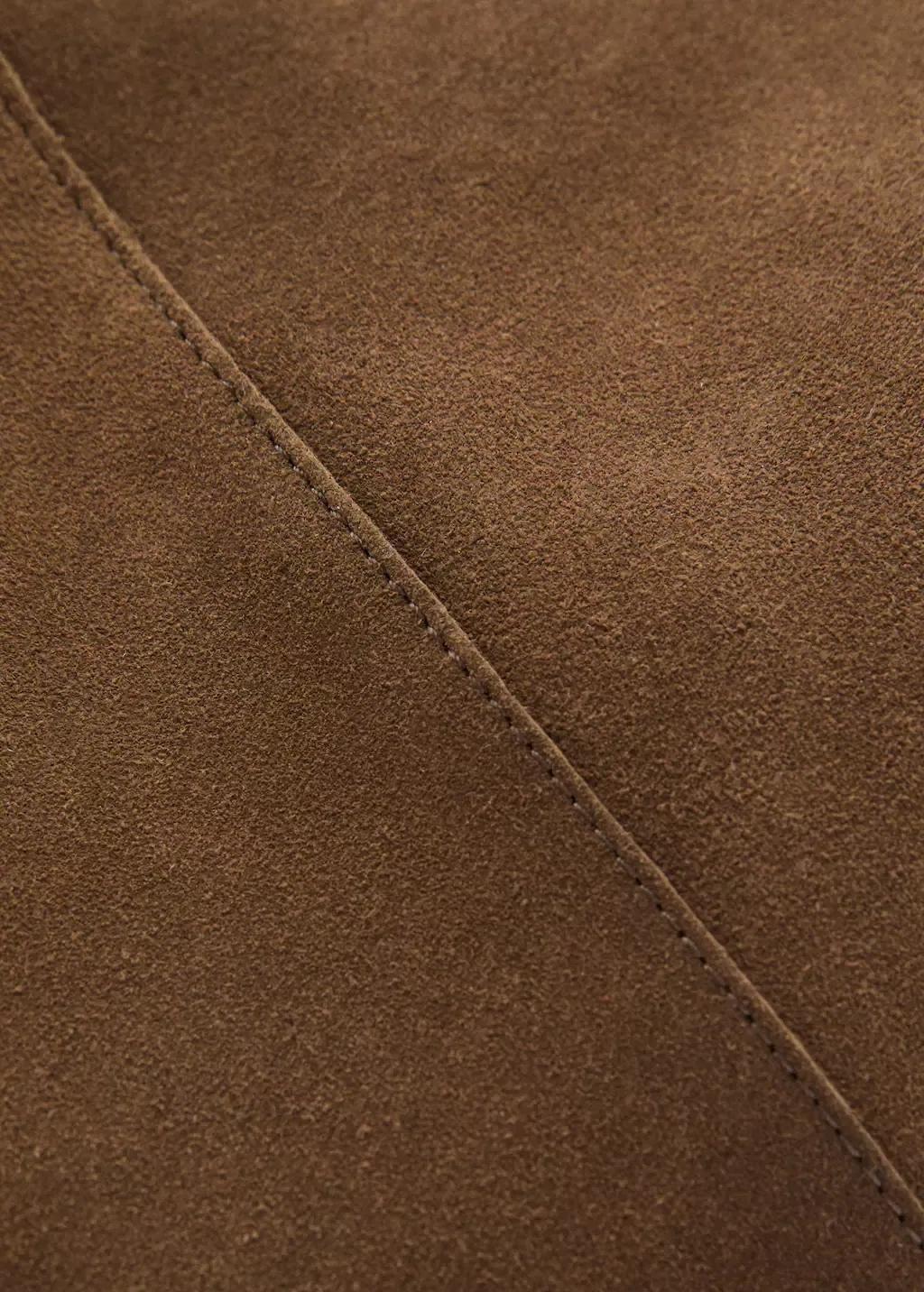 Brown Suede Shoulder Bag, Medium Green, large image number 2