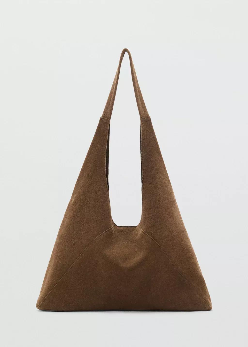 Brown Suede Shoulder Bag, Medium Green, large image number 3