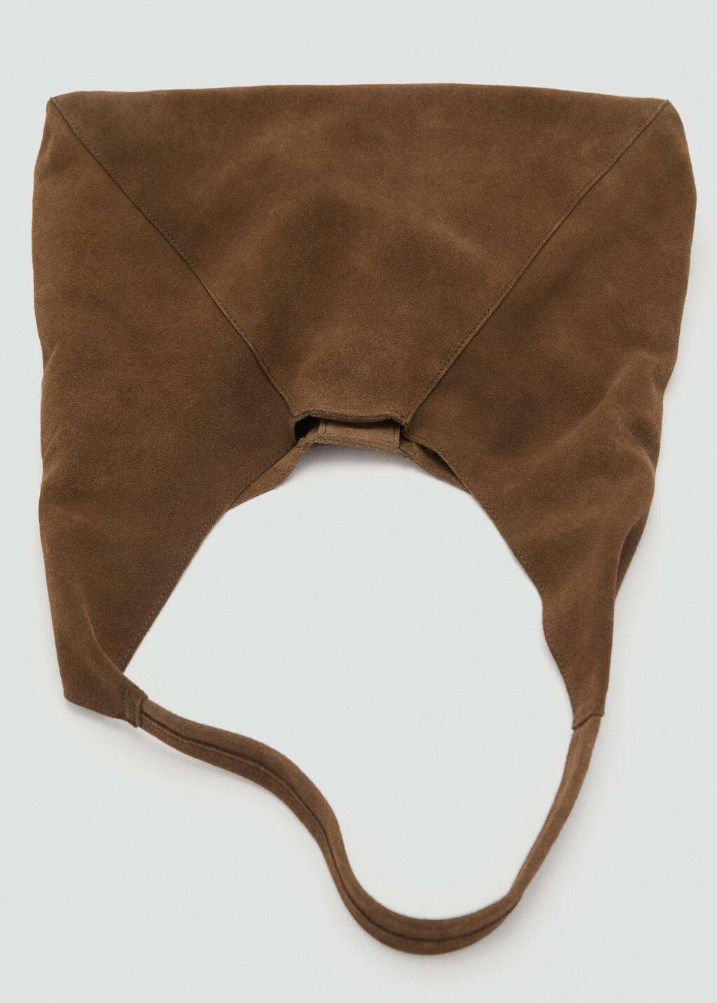 Brown Suede Shoulder Bag, Medium Green, large image number 4