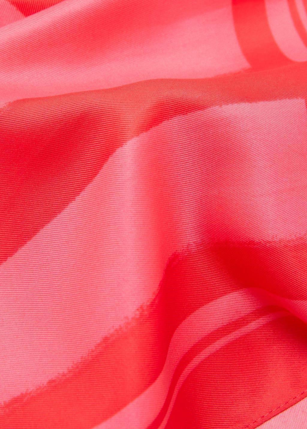 RED Striped printed scarf, 0201_70, medium