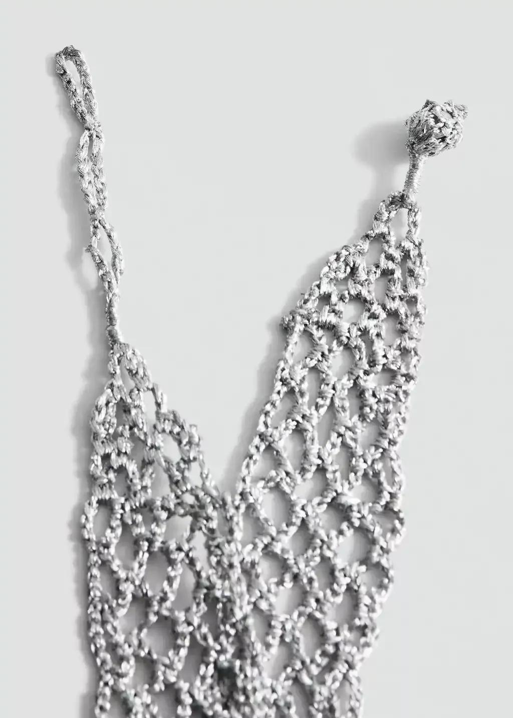 SILVER Lurex choker necklace, Silver, large image number 1