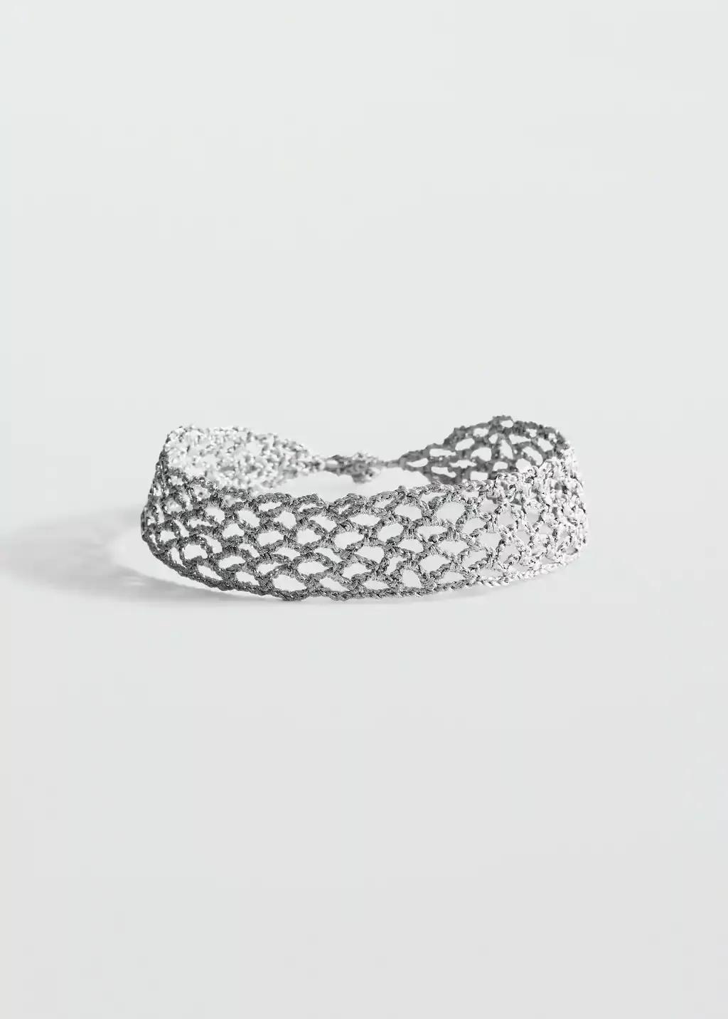 SILVER Lurex choker necklace, Silver, large image number 2