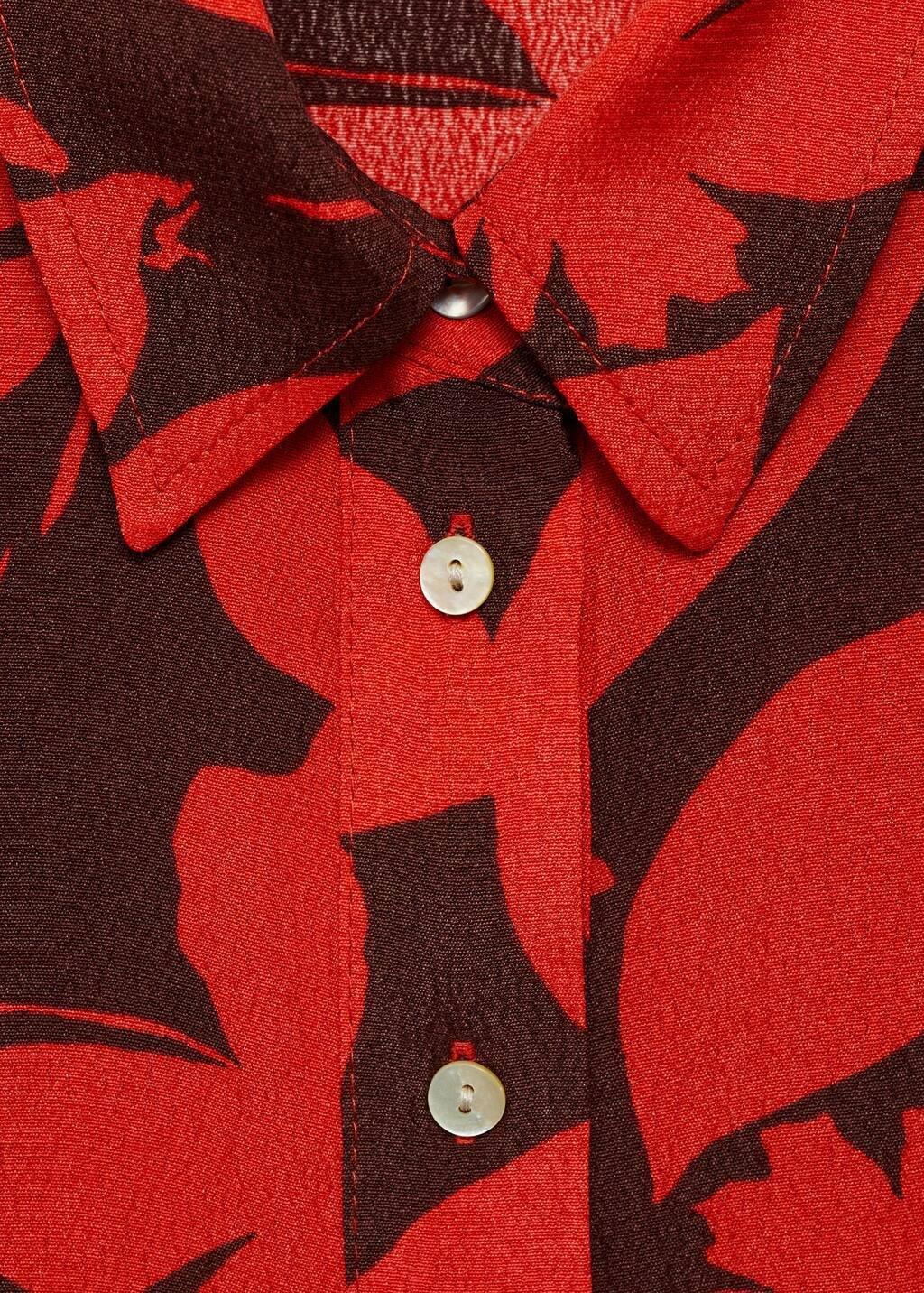 Red Printed Short-Sleeved Shirt, , large image number 7