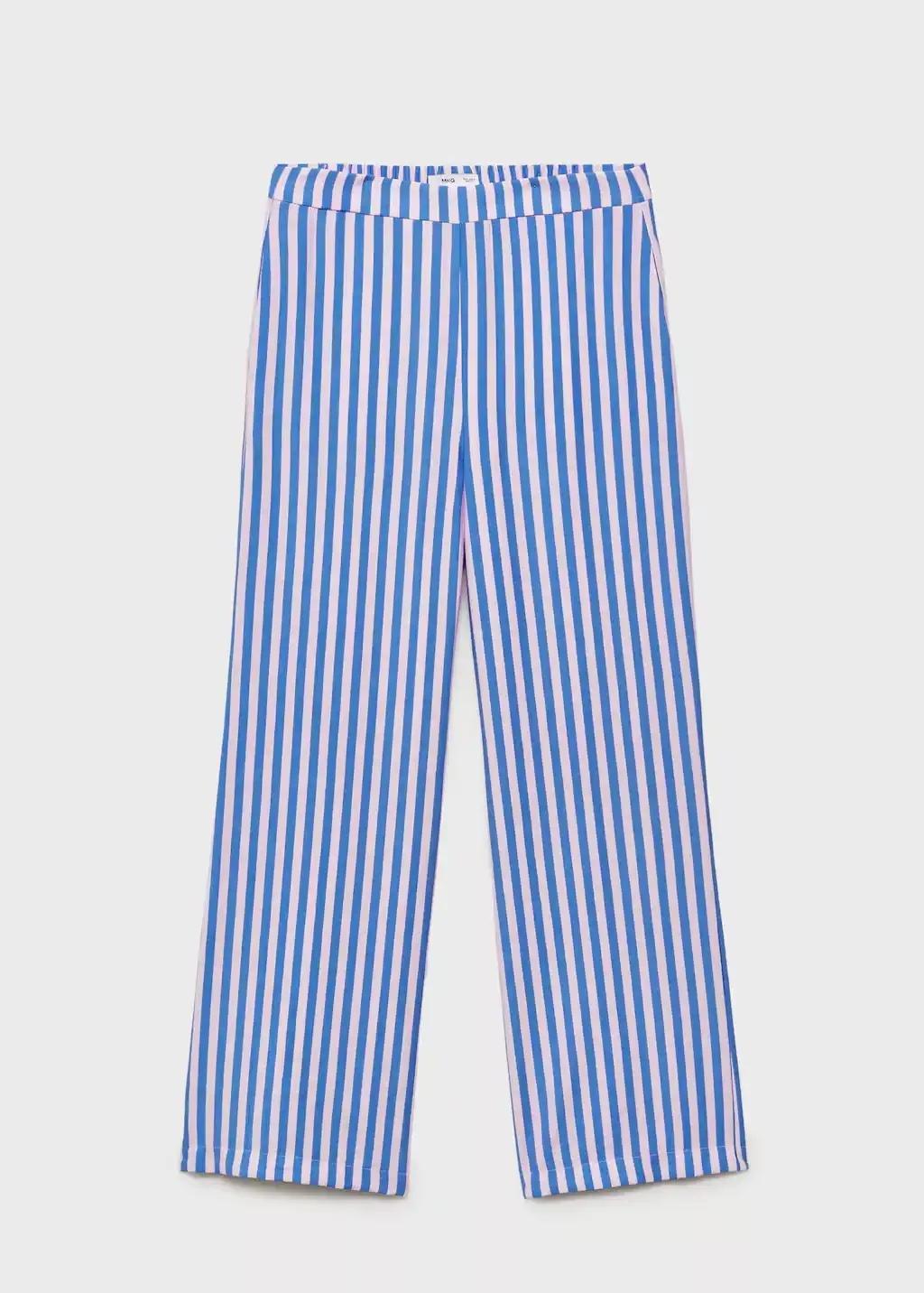 MEDIUM BLUE Stripe-print straight trousers, 0201_52, large image number 3