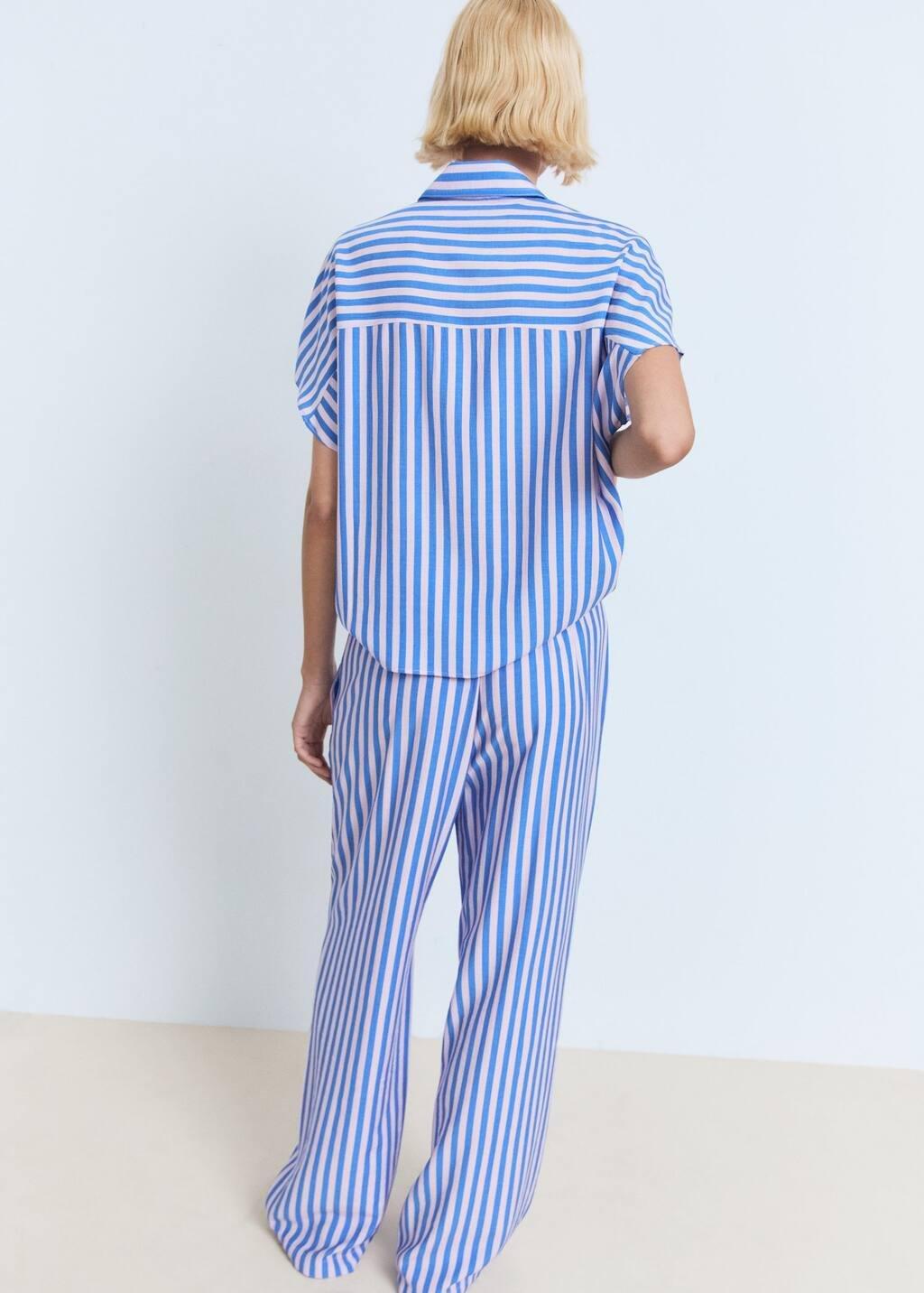 MEDIUM BLUE Stripe-print straight trousers, 0201_52, large image number 5
