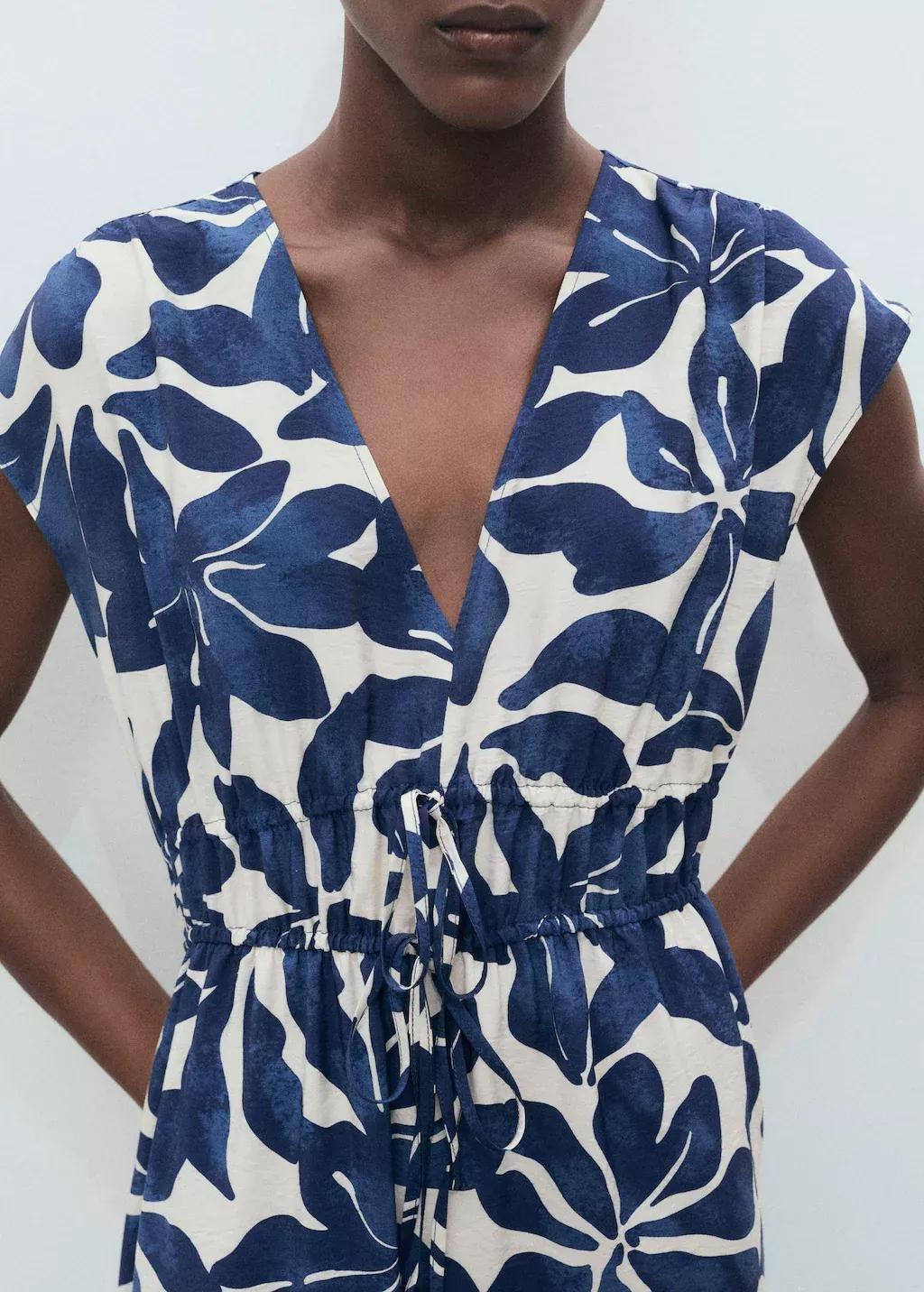 Blue Long Printed Dress, , large image number 7