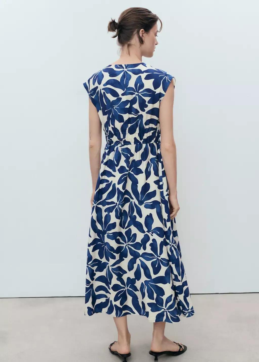 Blue Long Printed Dress, , large image number 9