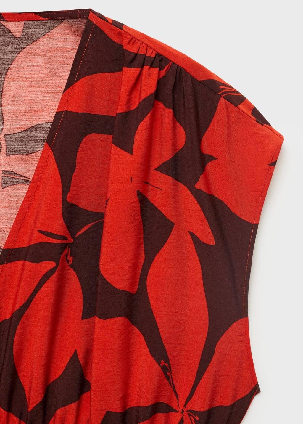 Red Long Printed Dress, , large image number 6