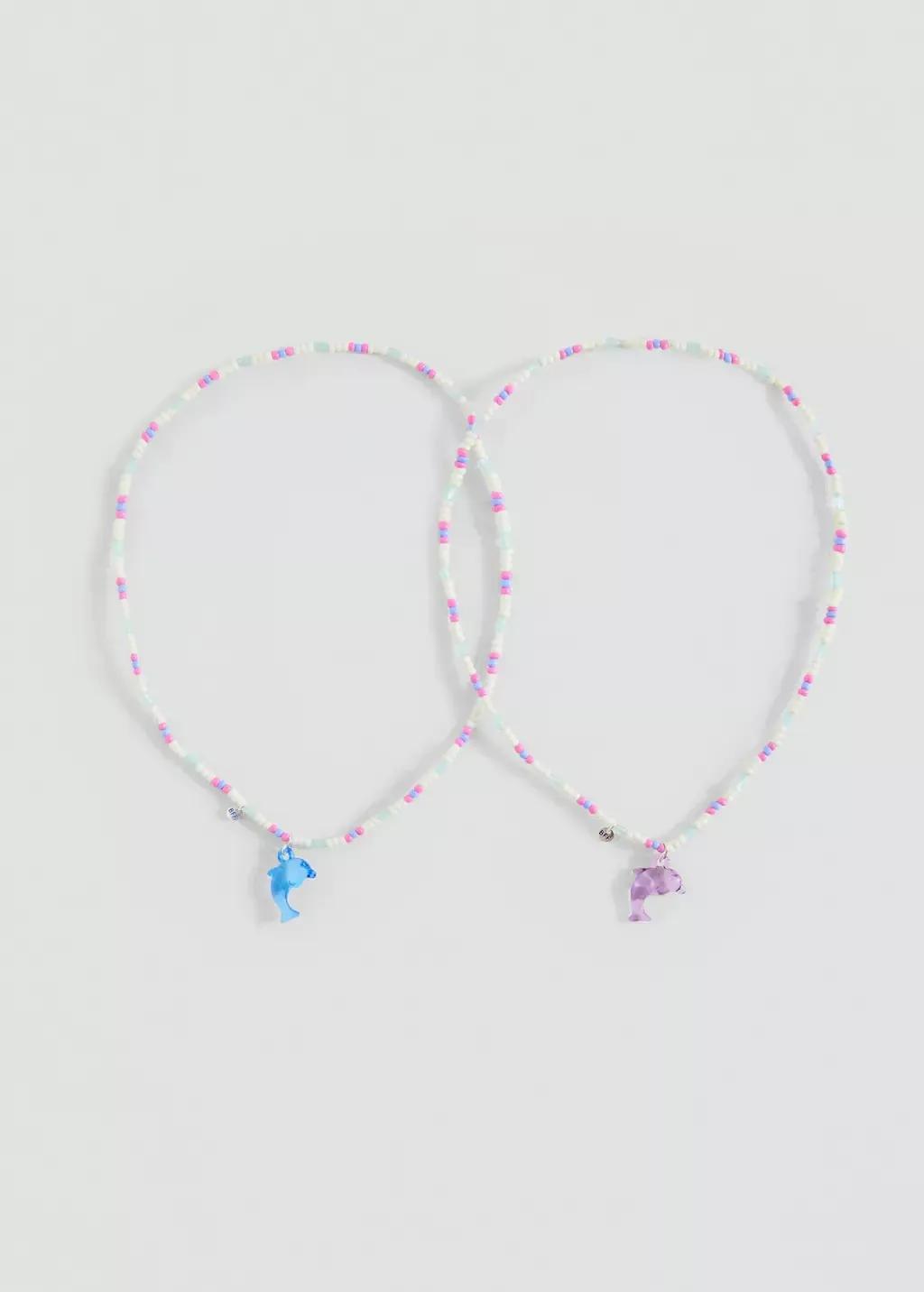 MEDIUM BLUE 2 pack of necklaces, Kids Girl, Medium Blue, large image number 3