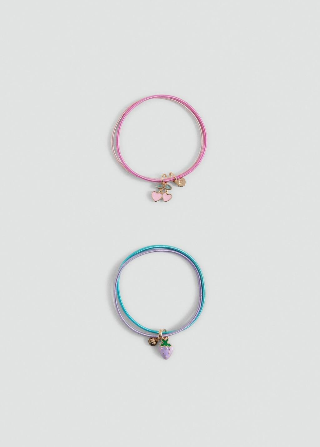 PINK Pack of 2 wristbands, Kids Girl, Pink, large image number 0