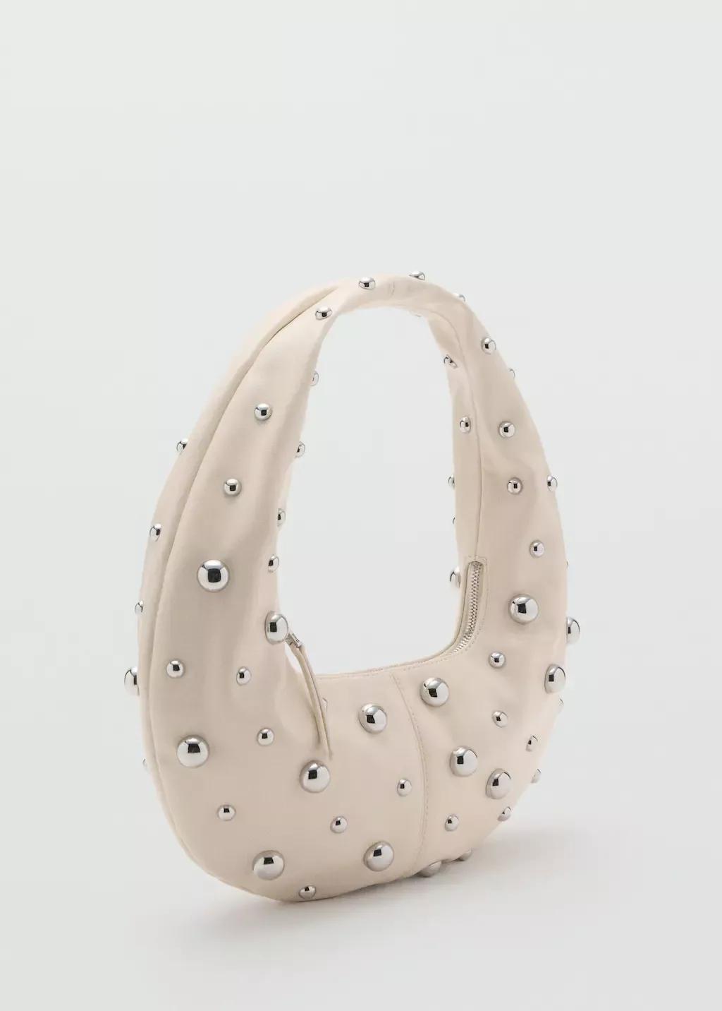 NATURAL WHITE Studded shoulder bag, Natural White, large image number 0