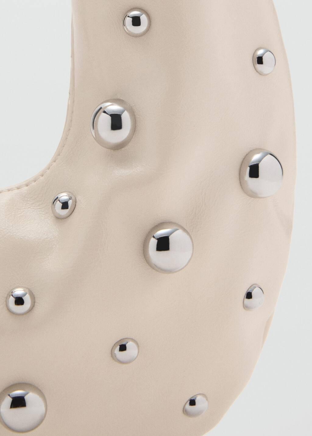 NATURAL WHITE Studded shoulder bag, Natural White, medium