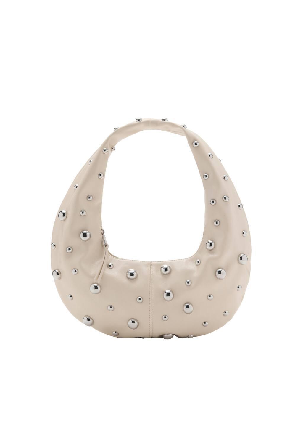 NATURAL WHITE Studded shoulder bag, Natural White, large image number 3