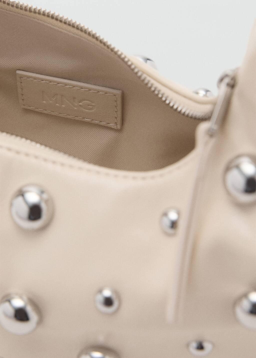 NATURAL WHITE Studded shoulder bag, Natural White, large image number 4