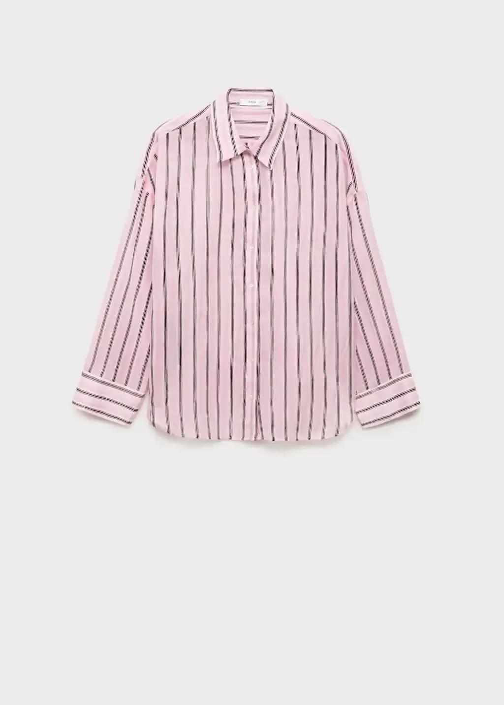 LT-PASTEL PINK Striped ramie shirt, , large image number 3