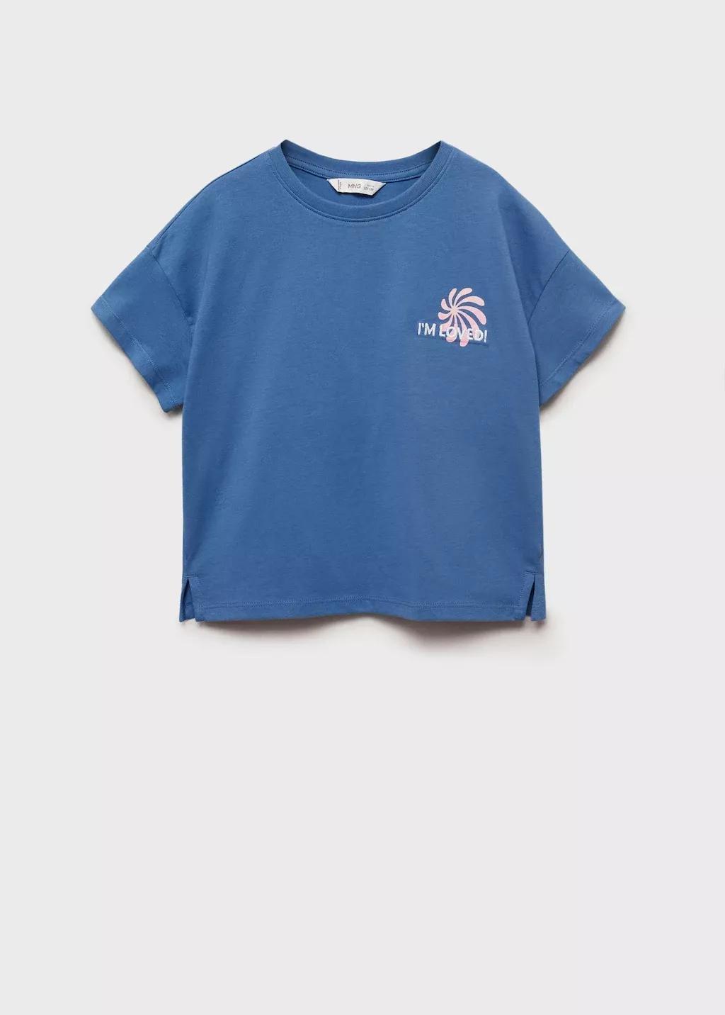 Blue Short-Sleeved Printed T-Shirt, Kids Boys, , large image number 0