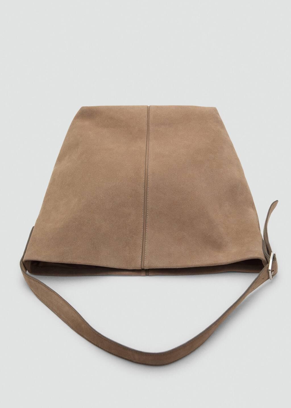 Beige Leather Bucket Bag, Light Pastel Brown, large image number 4