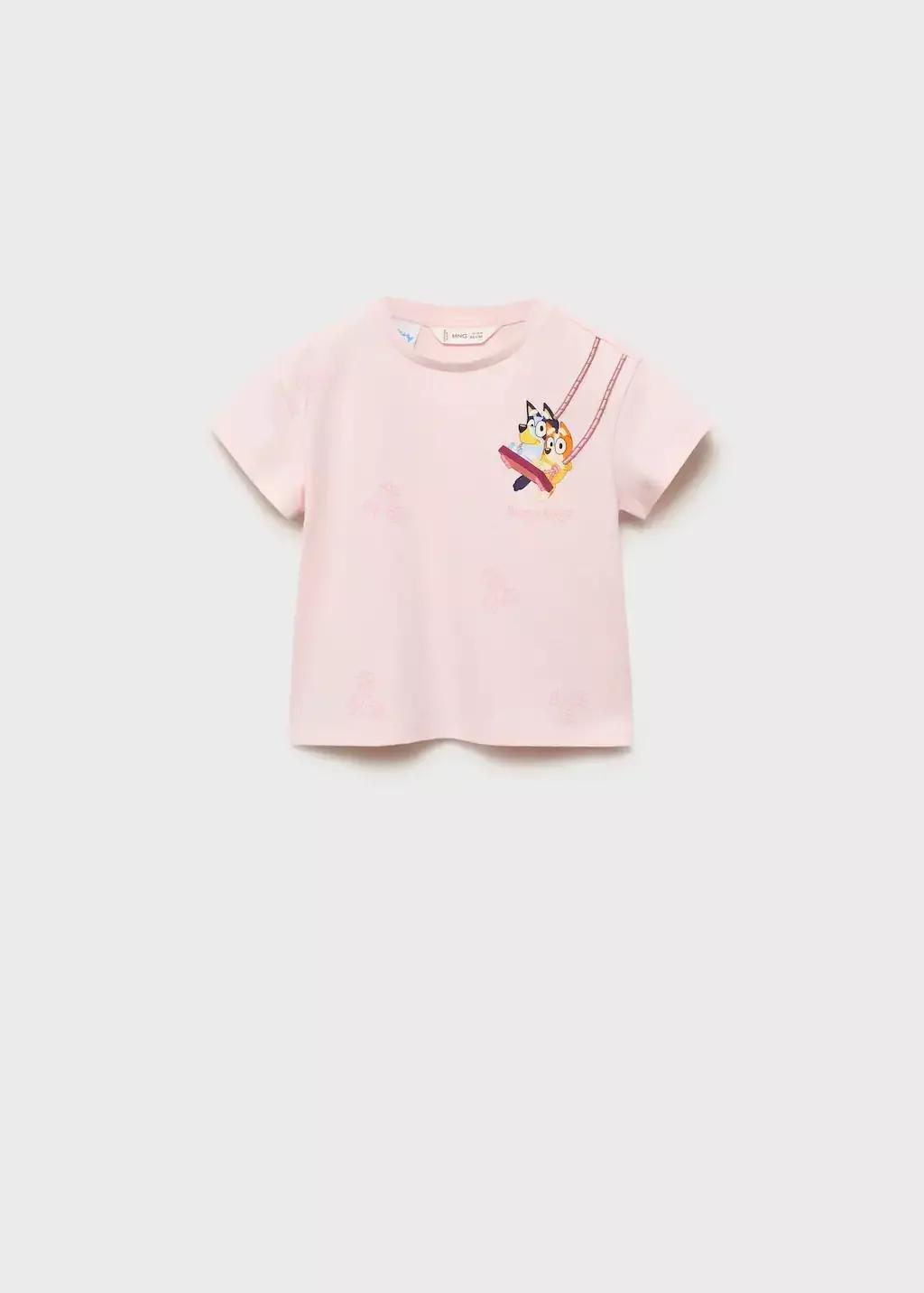 Pink Bluey Printed T-Shirt, Kids Girls, , large image number 0