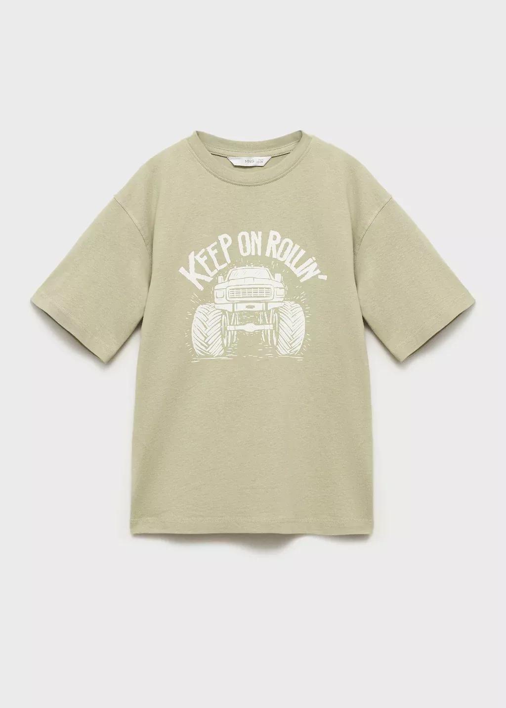 BEIGE - KHAKI Short-sleeved printed t-shirt, Kids Boy, , large image number 0