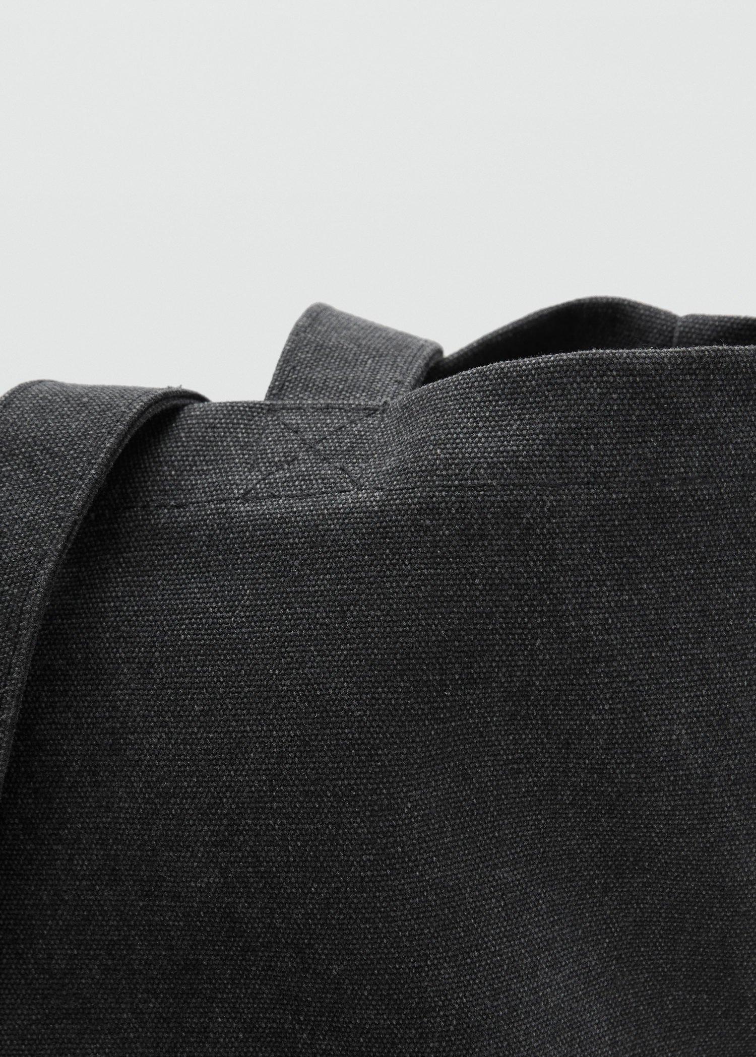 Black Cotton Tote Bag, Black, large image number 2