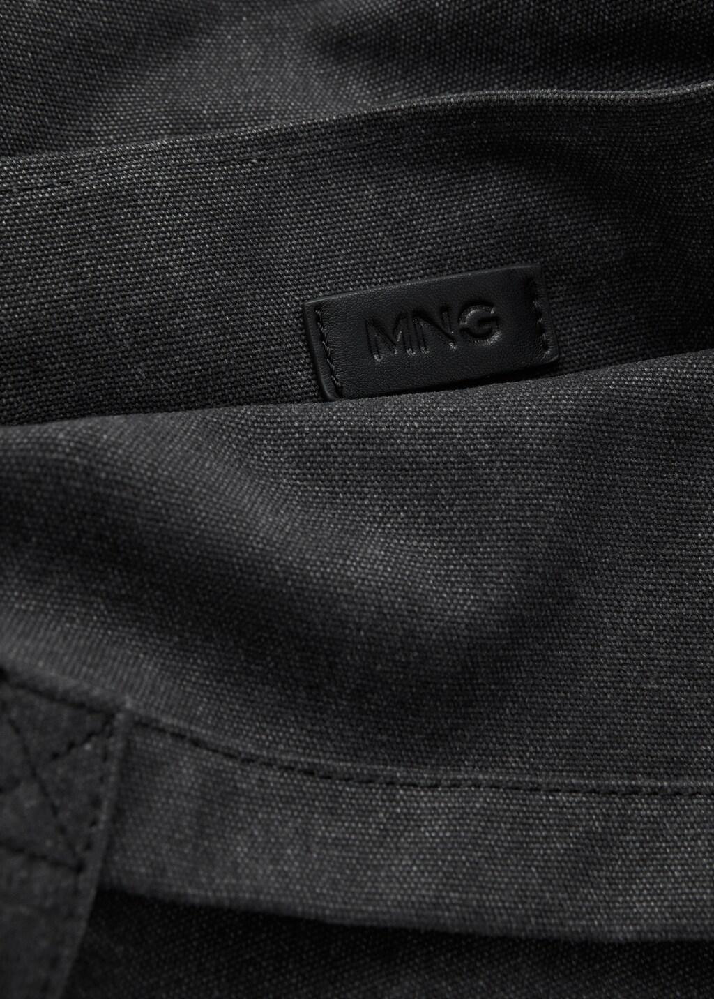 Black Cotton Tote Bag, Black, large image number 5