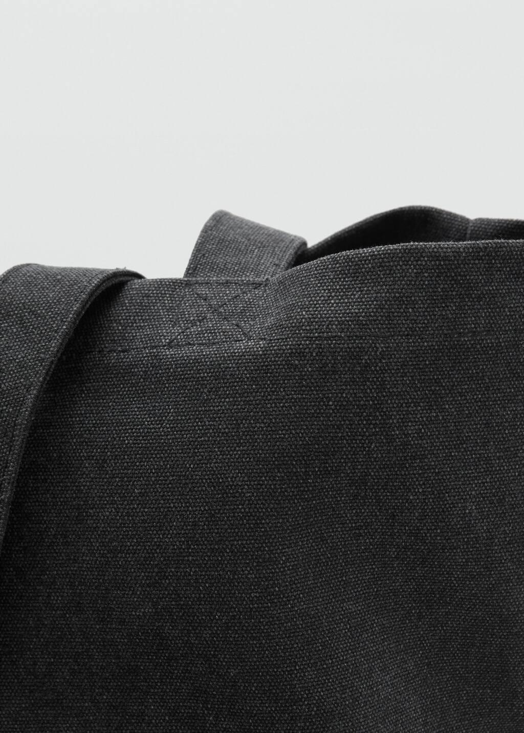 Black Cotton Tote Bag, Black, large image number 6