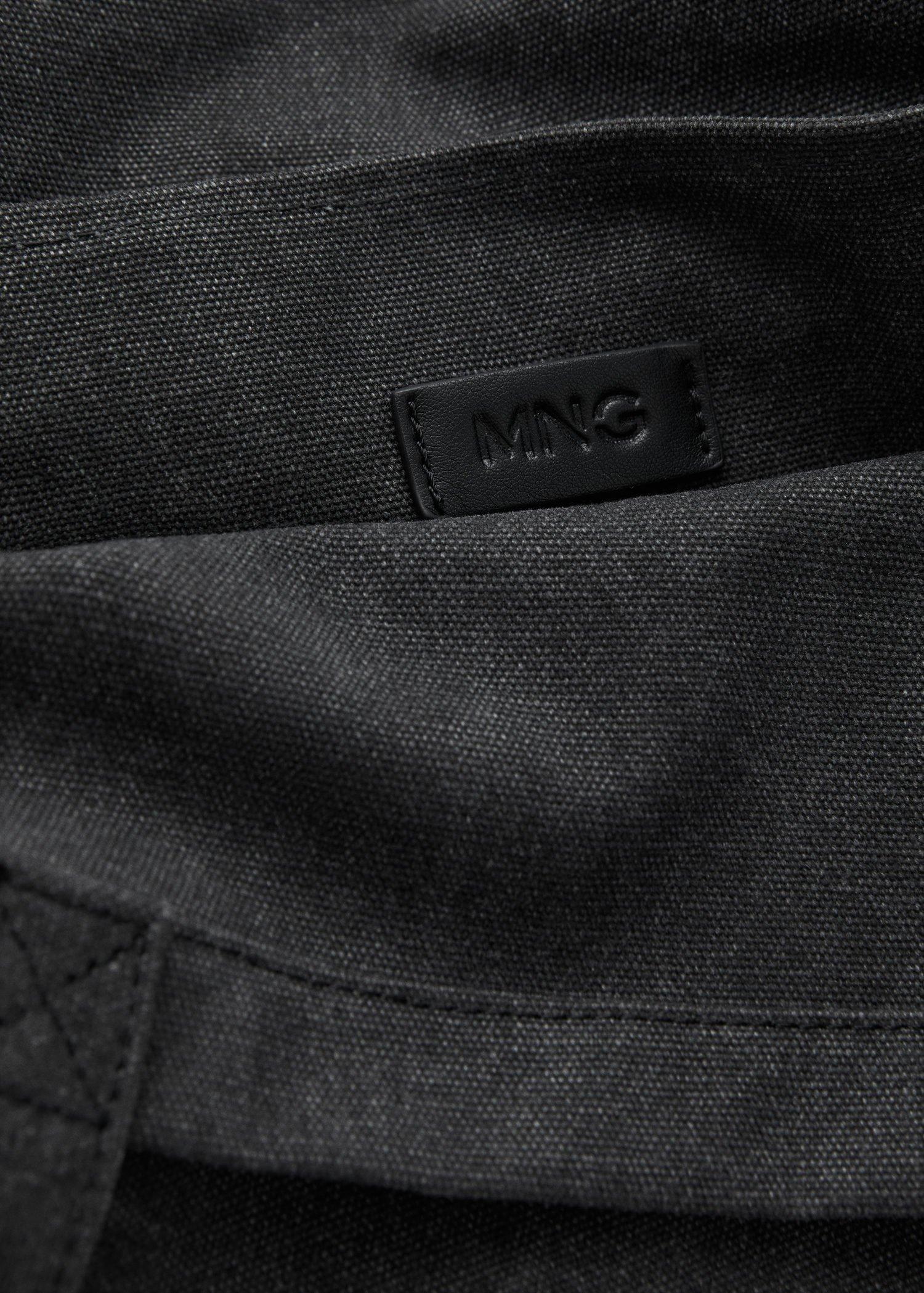 Black Cotton Tote Bag, Black, large image number 7