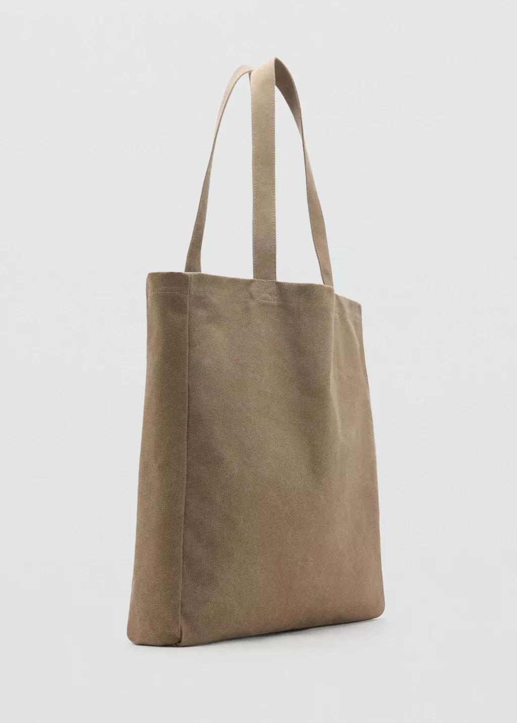Brown Cotton Tote Bag, Light Pastel Brown, large image number 0