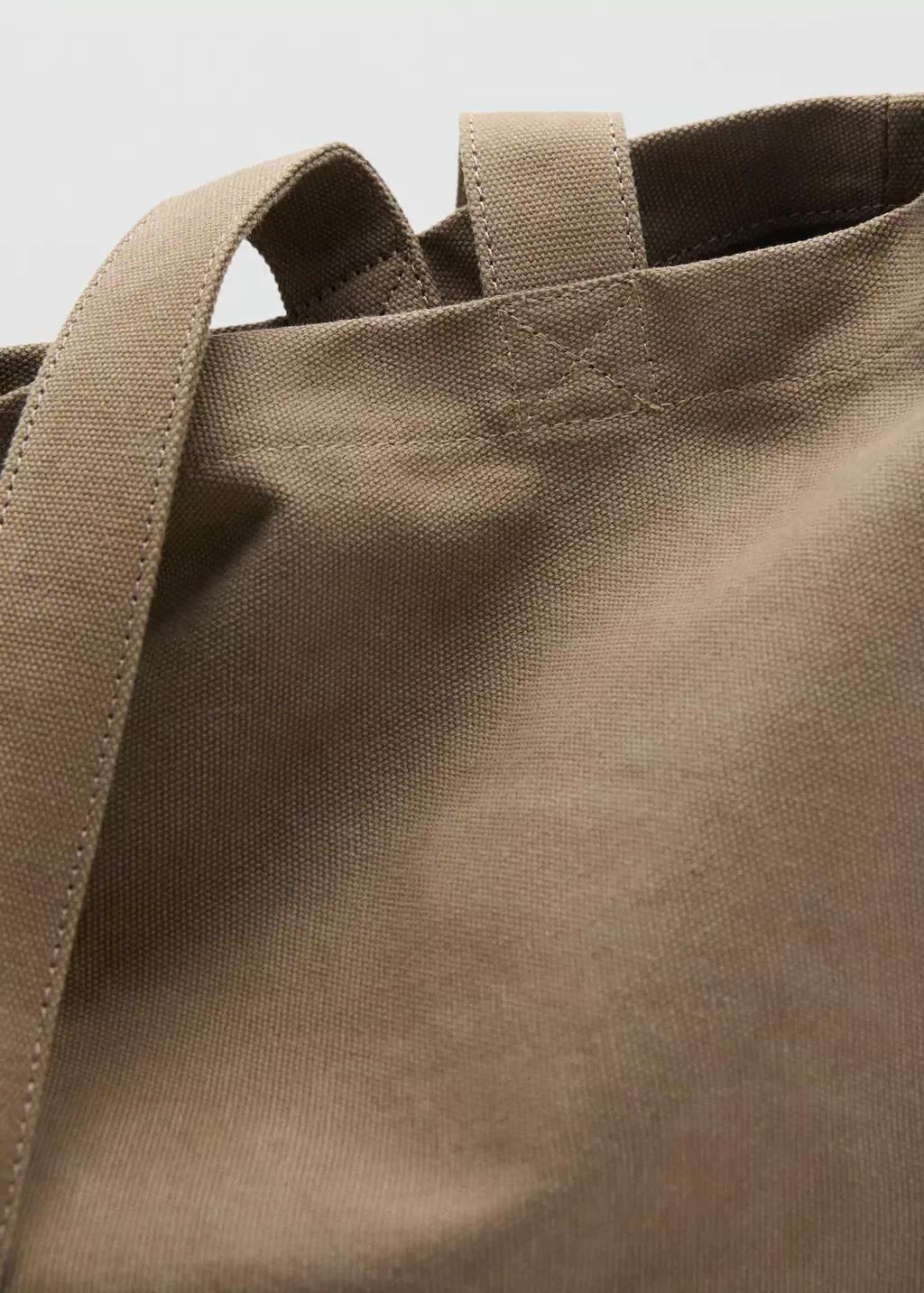 Brown Cotton Tote Bag, Light Pastel Brown, large image number 2